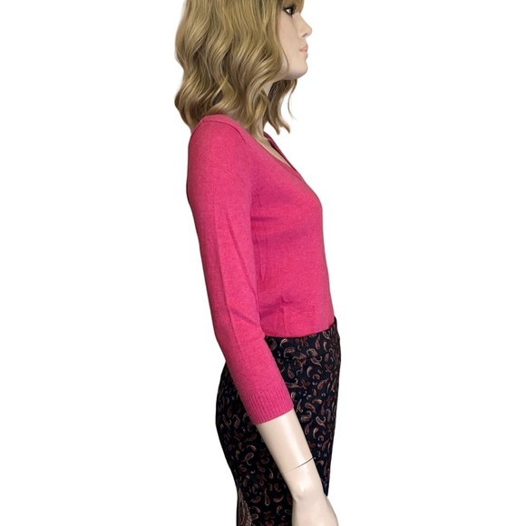 GAP Pullover Sweater Soft Cotton Rayon Blend Rose Fuchsia Bracelet Length Sleeve - Picture 9 of 14
